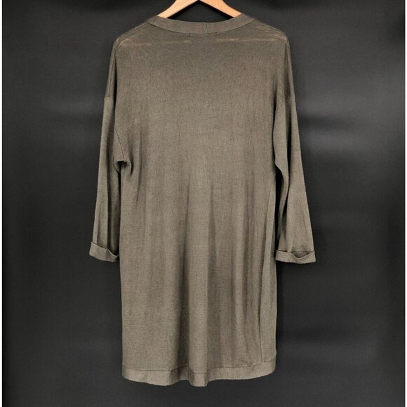 Sunday In Brooklyn Women's Open Front Long Cardigan S Green Professional Office - Picture 2 of 6